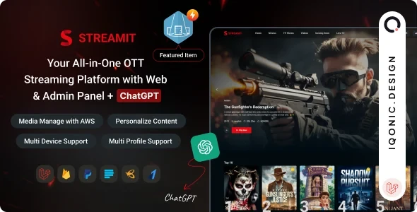 Streamit Laravel v2.2.1 - OTT, Movies & Live Video Streaming Platform