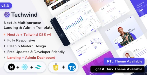 Techwind v3.3.0 - Laravel 13 App, Saas & Software Landing & Admin Dashboard Template