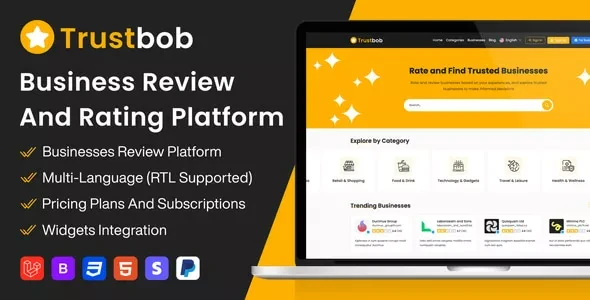 Trustbob v1.1 - Business Review and Rating Platform (SAAS)