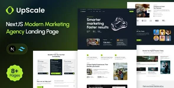 UpScale - NextJS Modern Marketing Agency Landing Page Template