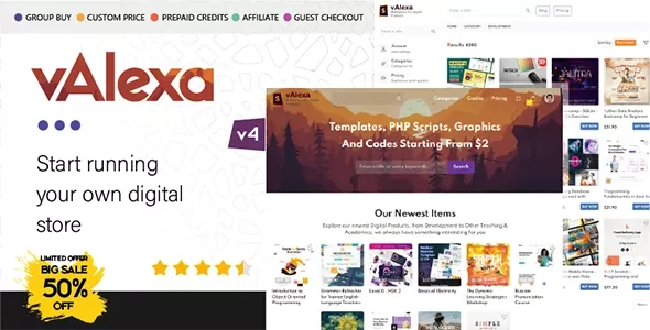Valexa v4.3.0 - PHP Script for Selling Digital Products and Digital Downloads