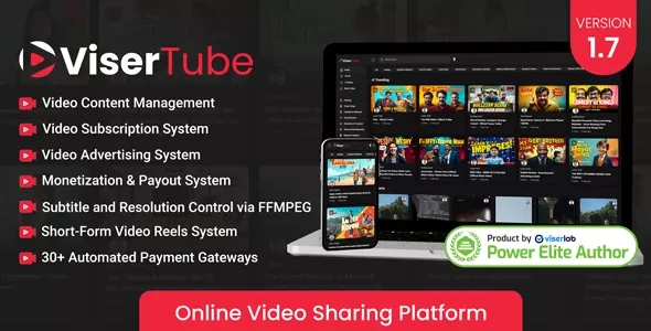 ViserTube v1.7 - Online Video Sharing Platform