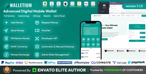 Walletium v1.1.0 - Digital Wallet and Payment Gateway Full Solution