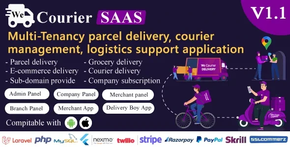 We Courier SAAS v1.1 - Multi-Tenancy Courier and Logistics Management