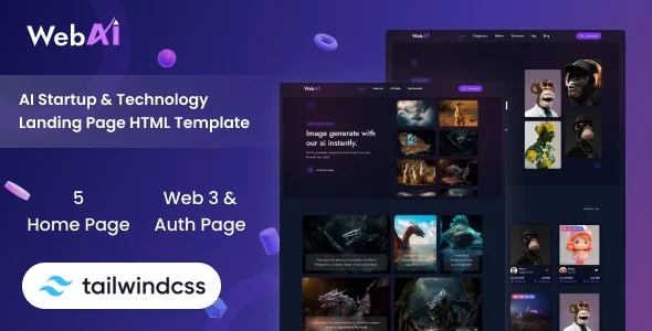 WebAi - AI Startup & Technology Tailwind CSS Landing Template