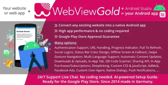 WebViewGold for Android v16.6 - Convert website to Android App