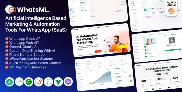 WhatsML v1.0.1 - AI-Based Marketing & Chat Automation & Bulk Sender Tools for WhatsApp (SaaS)