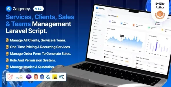 Zaigency v2.1 - Services, Clients, Sales & Teams Management Laravel Script