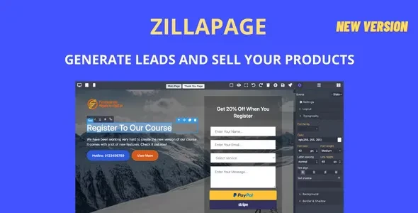 Zillapage v1.2.1 - Landing Page and Ecommerce Builder