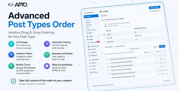 Advanced Post Types Order v5.0