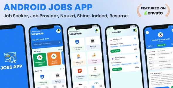 Android Jobs App v2.1 (Job Seeker, Job Provider, Naukri, Shine, Indeed, Resume)