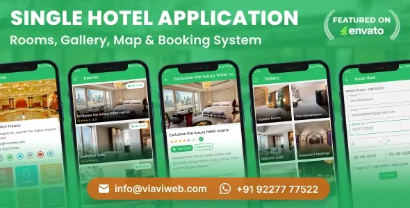 Android Single Hotel Application with Rooms, Gallery, Map & Booking System v6.0