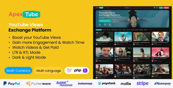 ApexTube - YouTube Views Exchange Platform