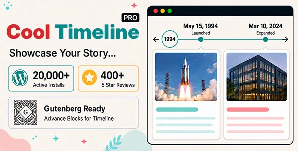 Cool Timeline Pro v7.1.0 - Horizontal & Vertical Timeline Plugin for WordPress