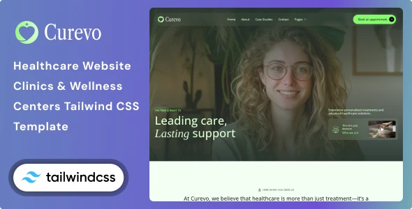 Curevo - Healthcare Website Clinics & Wellness Centers Tailwind CSS 4 Template