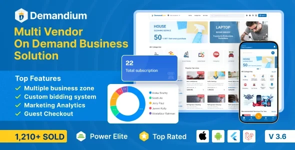 Demandium v3.7 - Multi Provider On Demand, Handyman, Home Service App with Admin Panel