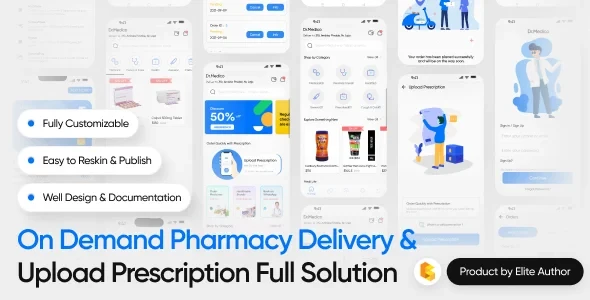 DrMedico v1.5 - On Demand Pharmacy Delivery with Medicine Delivery and Upload Prescription App with 2 Apps & Admin