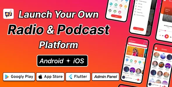 DTRadio v1.6 - Online Radio Flutter (iOS - Android) Full Application with Admin Panel