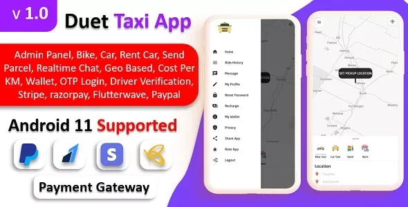 Duet Taxi App - Taxi App With Admin Panel