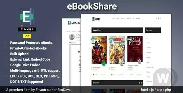 eBookShare v1.9.5 - eBook Hosting and Sharing Script