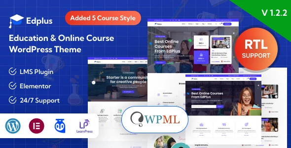 Edplus v2.0 - Education & Online Course WordPress Theme + RTL