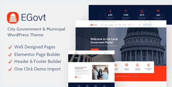 EGovt v1.7.3 - City Government WordPress Theme