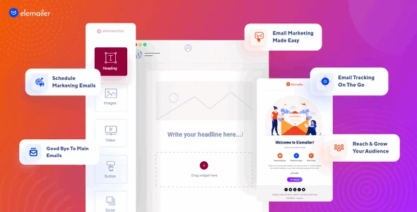 Elemailer v4.1.9 - Drag & Drop WordPress Email Template & Campaign Builder