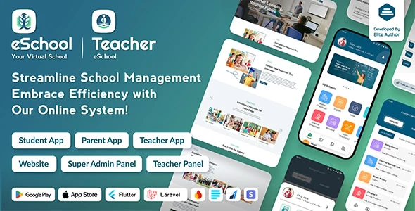 eSchool v3.3.6 - Virtual School Management System Flutter App with Laravel Admin Panel
