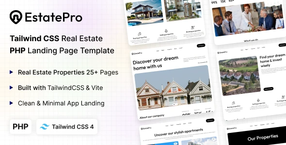 EstatePro - PHP Real Estate Tailwind CSS Template