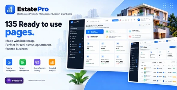 EstatePro - Real Estate Property Management Admin Dashboard