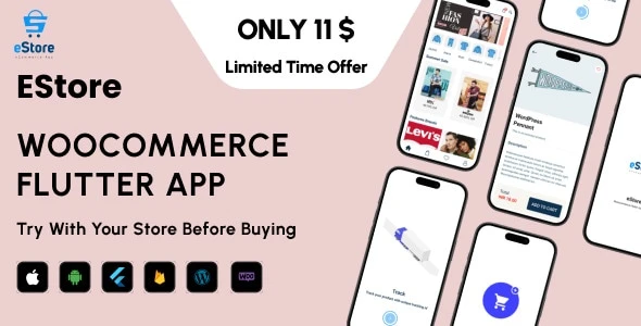 eStore v1.1 - Build a Flutter eCommerce Mobile App for Android and iOS from WordPress WooCommerce Store