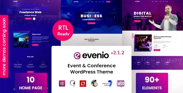 Evenio v2.1.2 - Event Conference WordPress Theme