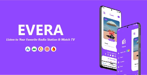 Evera v3.0.0 - Single Station Radio & TV App | ADMOB, FIREBASE, ONESIGNAL