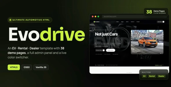 Evodrive - Electric Car Rental & EV Dealer HTML Template