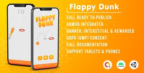 Flappy Dunk - Admob + GDPR + Unity Project