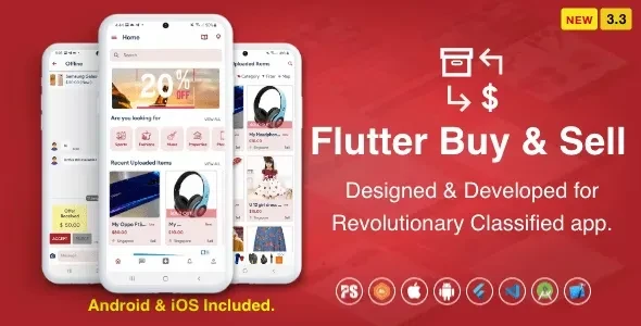 Flutter BuySell for iOS Android (Olx, Mercari, Offerup, Carousell, Buy Sell, Classified) v3.5