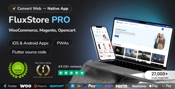 Fluxstore Pro v6.2.0 - Flutter E-commerce Full App for Magento, Opencart, and Woocommerce