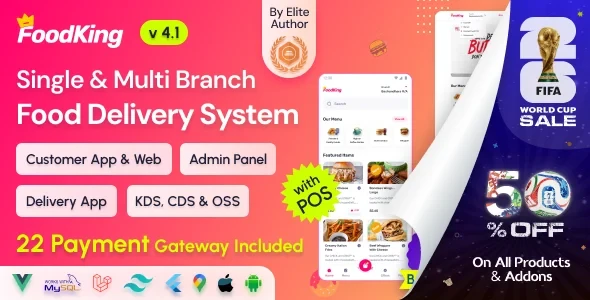 FoodKing v4.1 - Restaurant Food Delivery System with Admin Panel & Delivery Man App - Restaurant POS