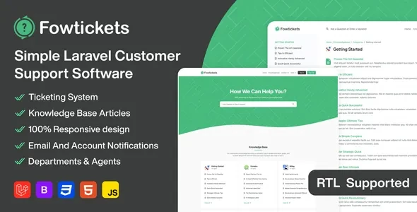 Fowtickets v2.2 - Simple Customer Support Software With Ticketing System And Knowledge Base
