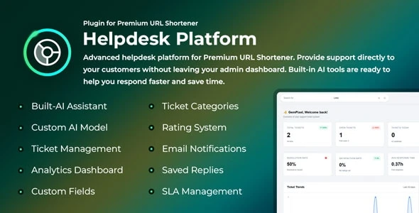 Helpdesk Platform v3.0.0 - Plugin for Premium URL Shortener