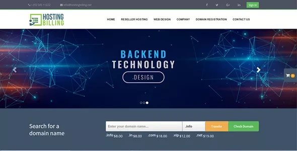 Hosting Billing v1.5 - Domain and Web Hosting Invoicing System with CMS