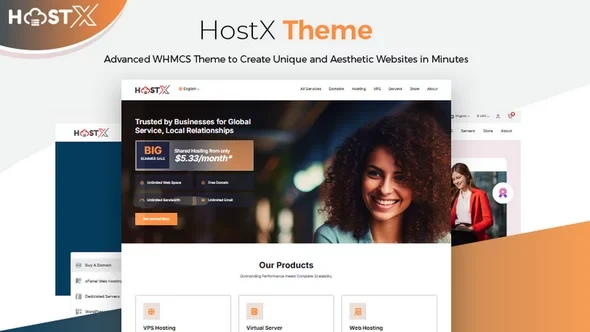 HostX v2.2 - WHMCS Web Hosting Theme