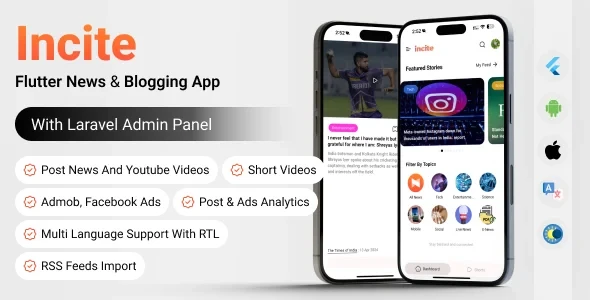 Incite News App v1.2.0 - Short News App Complete Solution