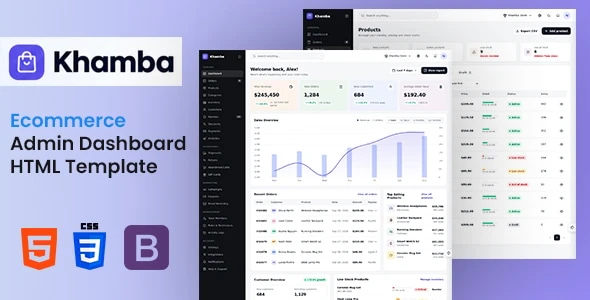 Khamba - Ecommerce Admin Dashboard HTML Template