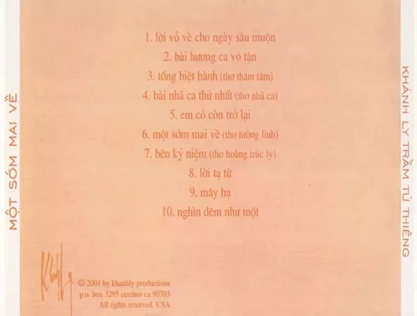 Khánh Ly - Một Sớm Mai Về 2001