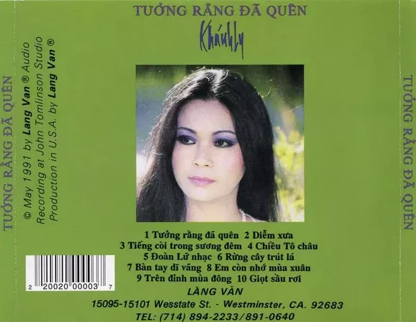 Khánh Ly - Tưởng Rằng Đã Quên 1991