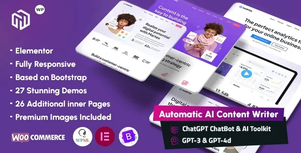 Martex v1.3.2 - Software, SaaS & Startup Landing Page WordPress Theme