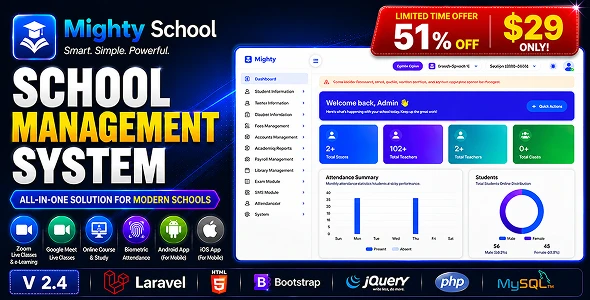 Mighty School v2.4 - School Management System
