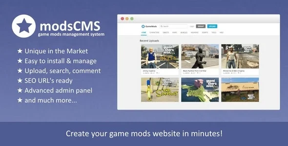 ModsCMS v1.1 - Game Mods PHP Script
