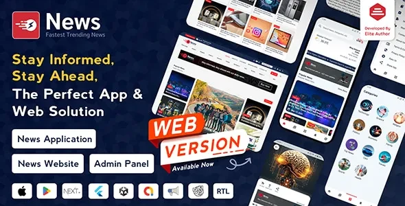 News App and Web v4.2.0 - Flutter News App for Android and IOS App